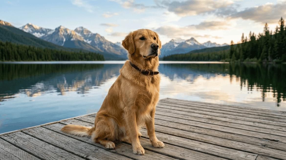Confident and calm dog displaying relaxed peaceful demeanor.